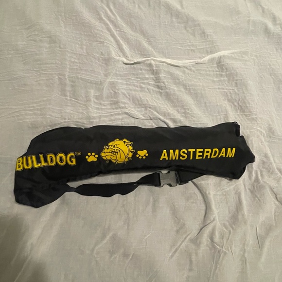 THE BULLDOG AMSTERDAM VINTAGE PACK AWAY WITH  STRAP BLACK WINDBREAKER - Picture 12 of 16